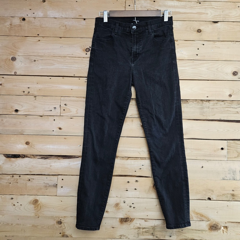 J Brand Alana High Rise Skinny Crop Jeans Vanity Washed Black Size 27